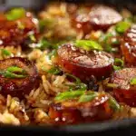 BBQ sausage rice - featured image