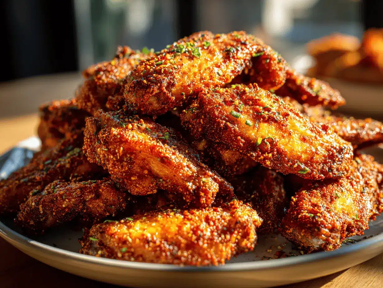 crispy dry rub chicken wings preparation steps