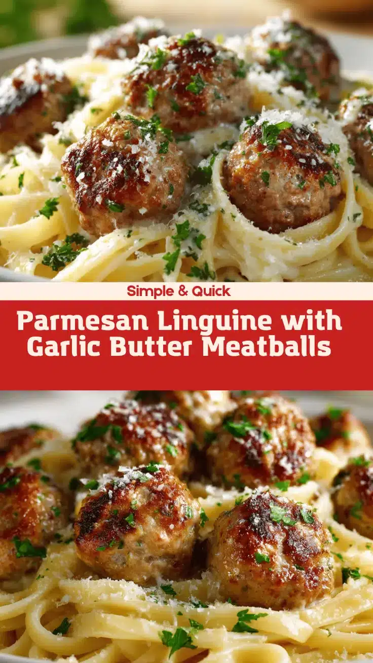 parmesan linguine with garlic butter meatballs recipe
