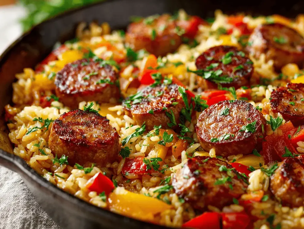 sausage and rice skillet - featured image